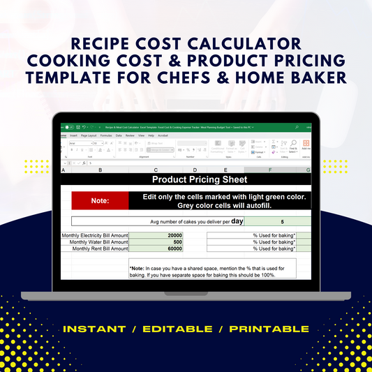 Ultimate Recipe Cost Calculator | Food Costing & Product Pricing Template